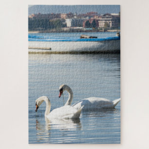 Twee zwanen legpuzzel