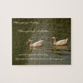 Twee zwanen - Liefde-boodschap Legpuzzel