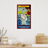 Twee zwanen - Matchbox Print - Esthetische wandkun (Keuken)