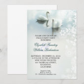 Twee zwanen mooie verlovingsfeest uitnodigingen (Voorkant / Achterkant)