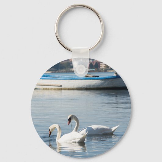 Twee zwanen sleutelhanger (Voorkant)