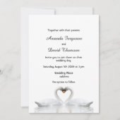 Twee zwanen uit de liefde voor de witte bruiloft kaart (Voorkant)