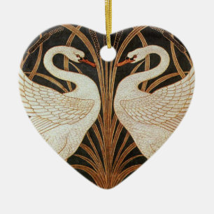 Twee Zwans door Walter Crane  illustratie Keramisch Ornament