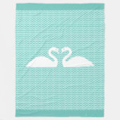 Twee Zwans en het Patroon van de Wavy Fleece Deken (Voorkant)
