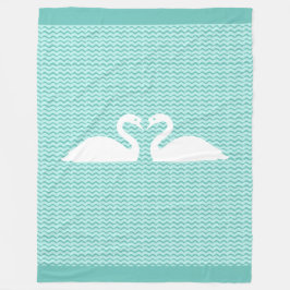 Twee Zwans en het Patroon van de Wavy Fleece Deken