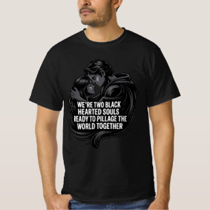 twee zwart hartige zielen klaar om de wereld te pl t-shirt