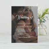 Twee zwart-wit foto w / QR CODE bruiloft Kaart (Staand voorkant)