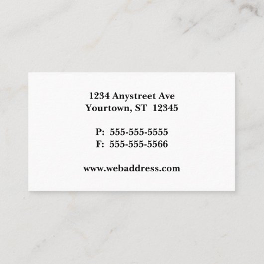 Twee zwarte balken Generic Professional Aanpasbaar Visitekaartje (Achterkant)