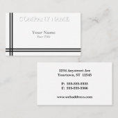 Twee zwarte balken Generic Professional Aanpasbaar Visitekaartje (Voorkant / Achterkant)