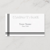 Twee zwarte balken Generic Professional Aanpasbaar Visitekaartje (Voorkant)