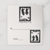 Twee zwarte Beren dansen onder de bomen Owl White Plaatskaartje (Buitenkant ongevouwen)