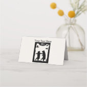 Twee zwarte Beren dansen onder de bomen Owl White Plaatskaartje (Achterkant)