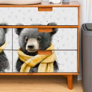 Twee zwarte Beren kwekerij decoupage Tissuepapier