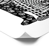 Twee zwarte cougar en witte katten poster (Hoek)