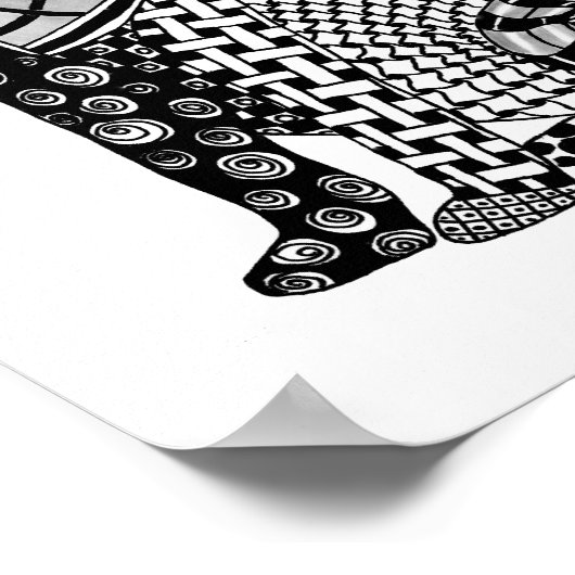 Twee zwarte cougar en witte katten poster (Hoek)