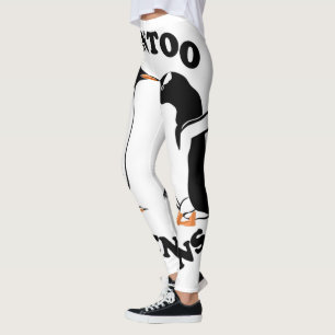 Twee zwarte en witte Gento Penguins Leggings