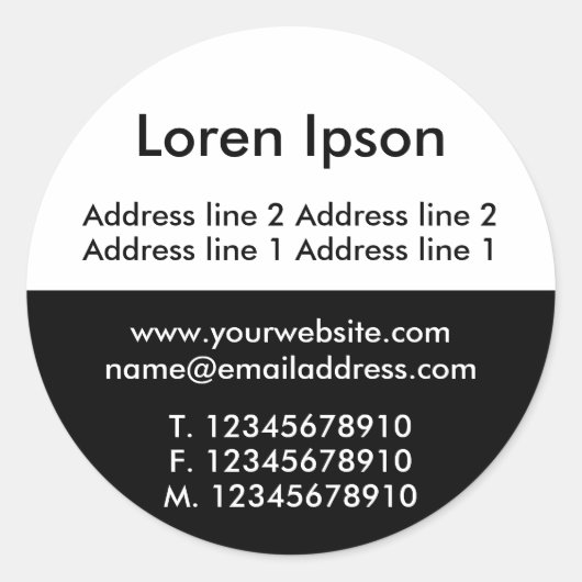 Twee zwarte en witte tonnen/profiel ronde sticker (Voorkant)