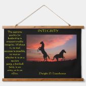 Twee zwarte hengsten in een silhouet hangend wandkleed (Voorkant)