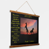 Twee zwarte hengsten in een silhouet hangend wandkleed (Gebogen)