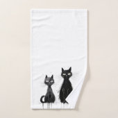 Twee zwarte katten bad handdoek (Handdoek)