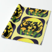 Twee zwarte katten cadeaupapier (Uitgerold)