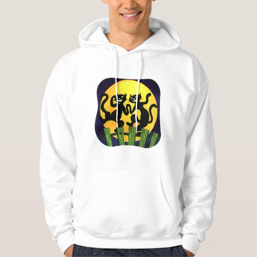 Twee zwarte katten hoodie (Voorkant)