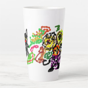 Twee zwarte katten houden van herfst latte mok