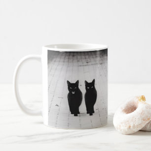 Twee zwarte katten Klassieke koffie-Mok Koffiemok