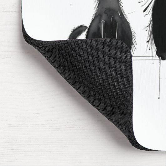 Twee zwarte katten muismat (Hoek)