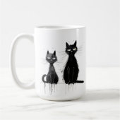 Twee zwarte katten ontwerp Mok (Links)