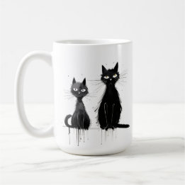 Twee zwarte katten ontwerp Mok