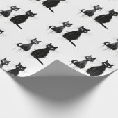 Twee zwarte katten ontwerpen cadeaupapier (Hoek)