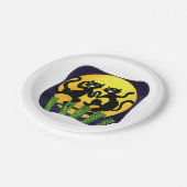 Twee zwarte katten papieren bordje (Gekanteld)