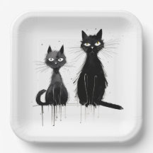 Twee zwarte katten
