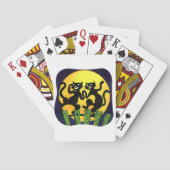 Twee zwarte katten pokerkaarten (Achterkant)