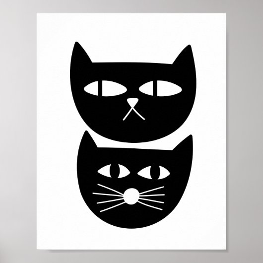 Twee zwarte katten poster (Voorkant)