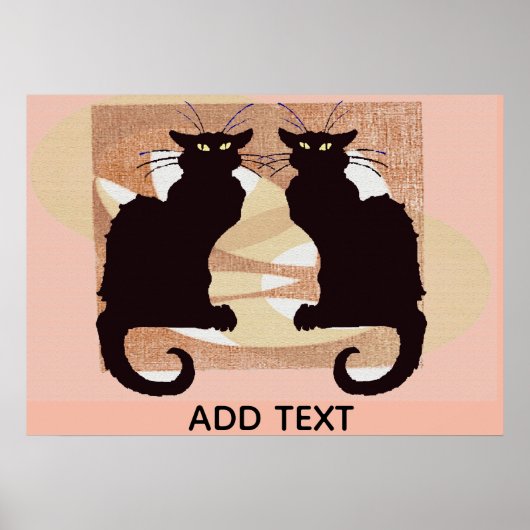 Twee Zwarte Katten Print (Voorkant)
