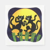 Twee zwarte katten servet (Voorkant)