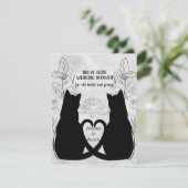 Twee zwarte katten staarten verweven zijn n' hers kaart (Staand voorkant)