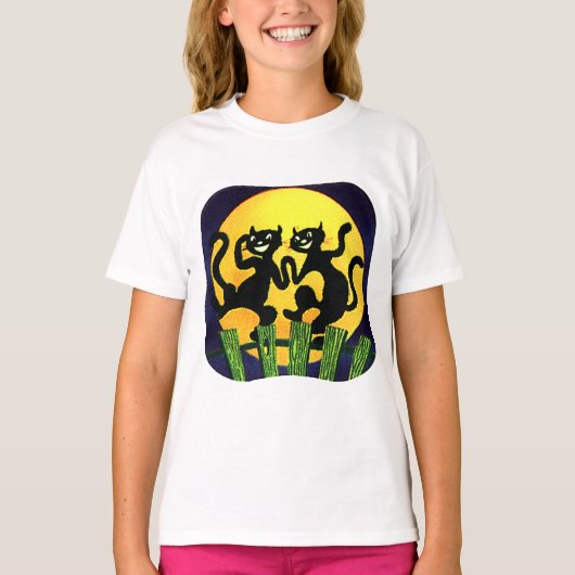 Twee zwarte katten t-shirt (Voorkant)