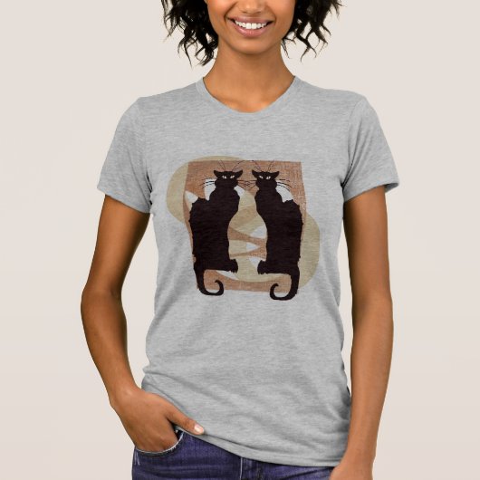 Twee zwarte katten t-shirt (Voorkant)