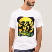Twee zwarte katten t-shirt (Voorkant)