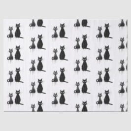 Twee zwarte katten tissuepapier