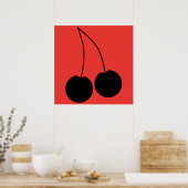 Twee zwarte kersen. poster (Keuken)