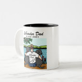 Twee zwarte labradors en papa tweekleurige koffiemok (Voorkant links)