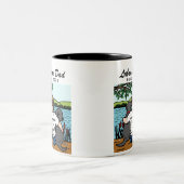 Twee zwarte labradors en papa tweekleurige koffiemok (Center)