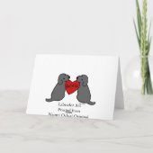 Twee Zwarte Labradors met Liefde danken u Bedankkaart (Achterkant)