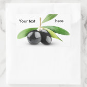 Twee zwarte olijven rechthoekige sticker (Tas)