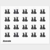 Twee zwarte Schotse Terriers Ronde Sticker (Vel)