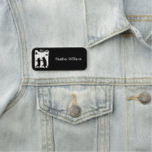 Twee zwarte Silhouette Dansende Beren Treewoud Naamplaatje (In situ)